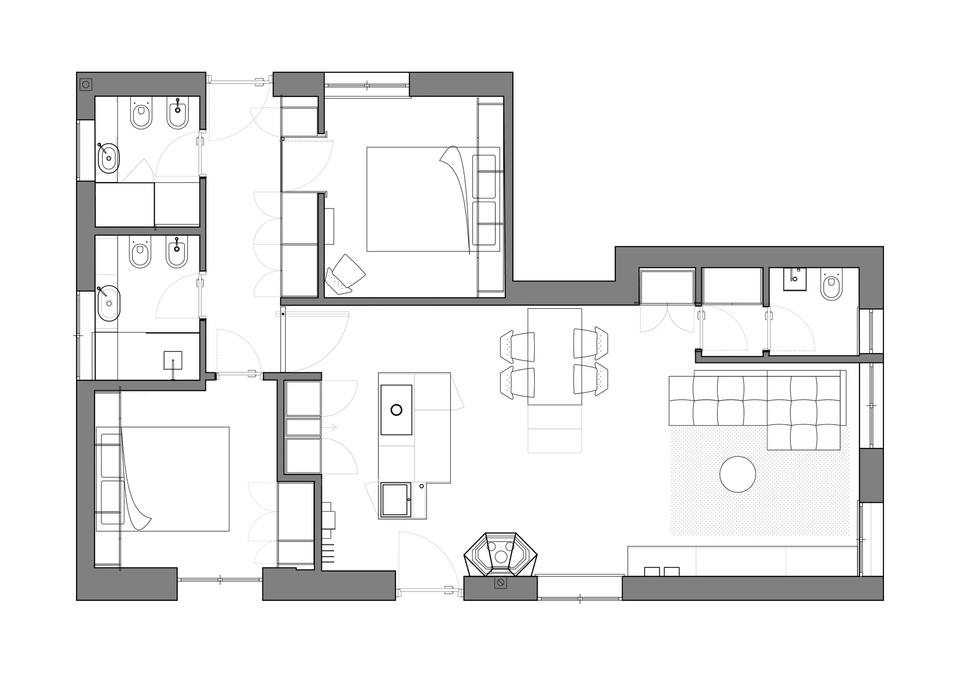 Planimetria progetto Warm Alpine Chalet - Artheco Interior Design